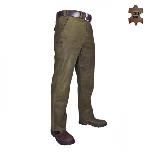 Jagdhose Leder Trapper 60 Oliv