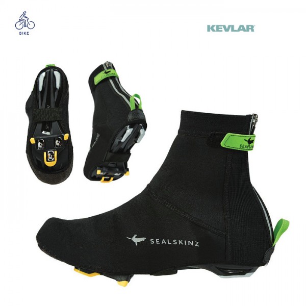 Open Sole Neoprene Overshoe Black/Green S